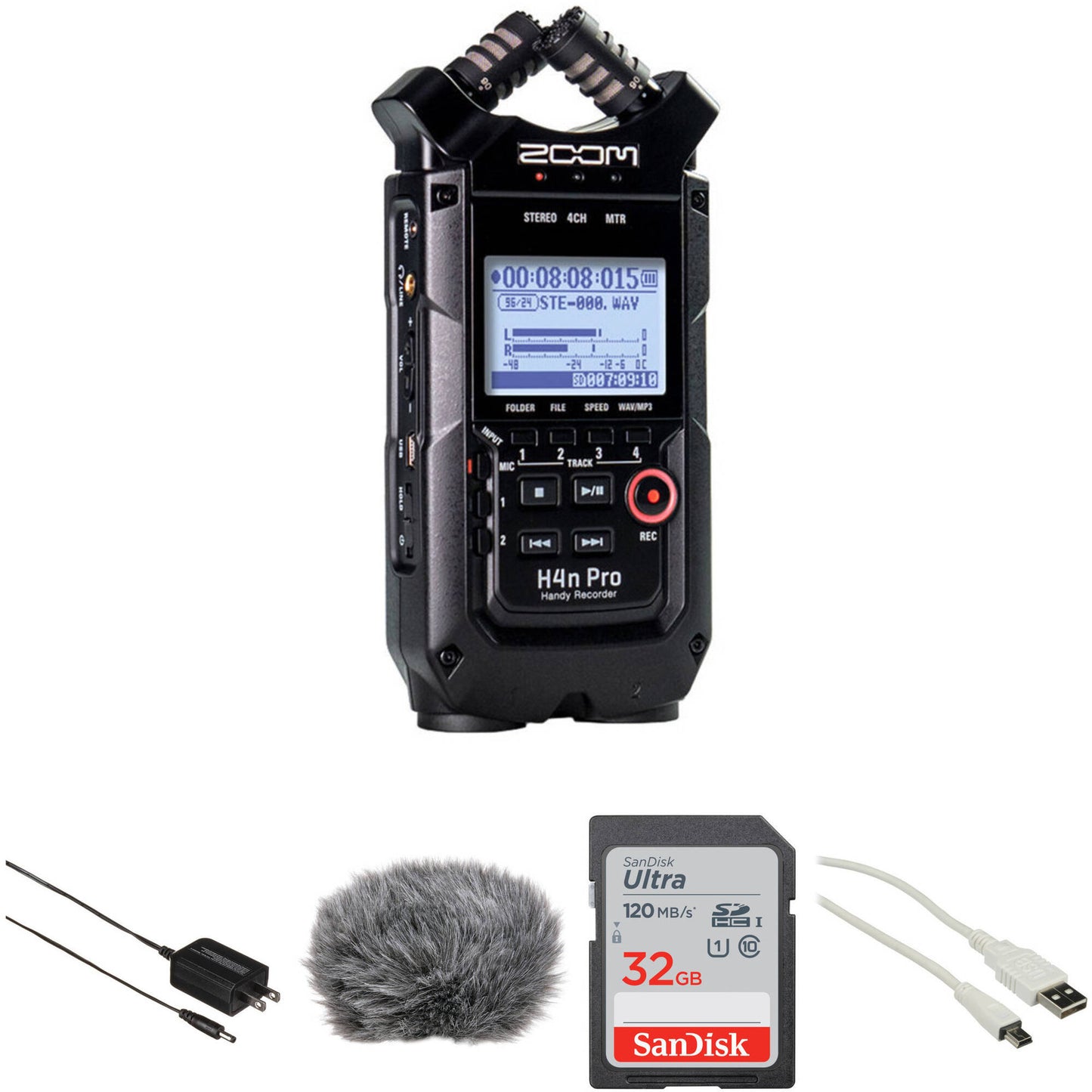 H4n Pro 4-Input / 4-Track Recorder Home Studio Kit