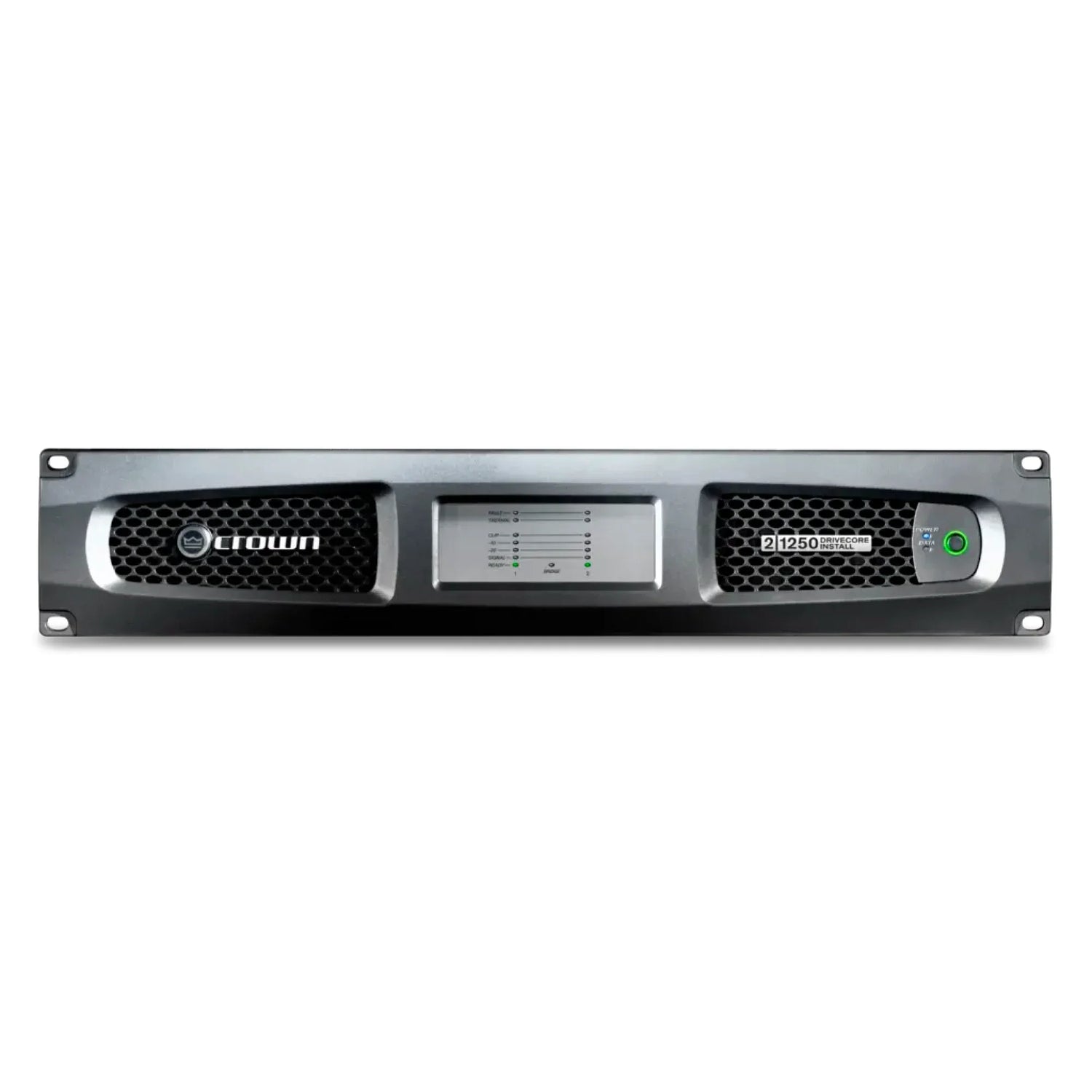 Crown DriveCore Install 21250 network amplifier with LED indicators and black metal casing