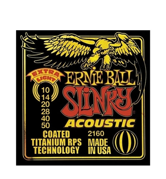 2160 Slinky Extra Light Coated Acoustic Guitar Strings (10-50)