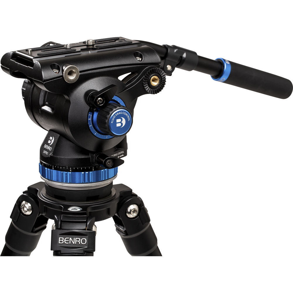 A373F Aluminum Single-Tube Tripod with S8Pro Fluid Video Head