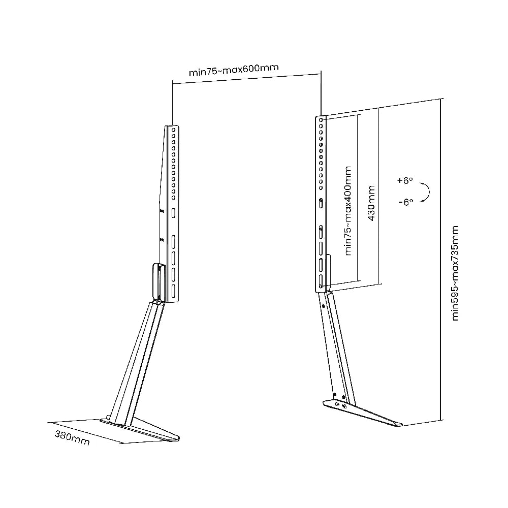 Adjustable Table Top TV Stand For 32″-70″ TVs