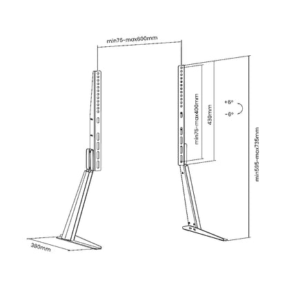 Adjustable Table Top TV Stand For 32″-70″ TVs