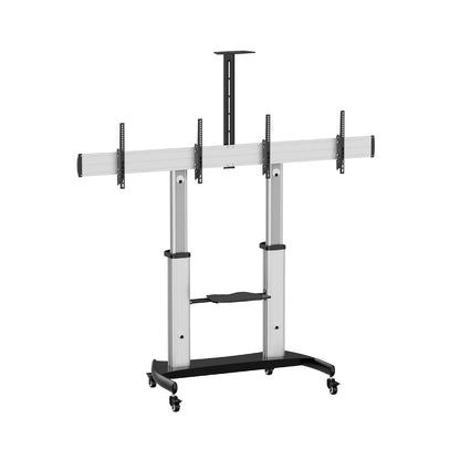 Dual Screen Alum Height Adjustable TV Stand for 37″-60″