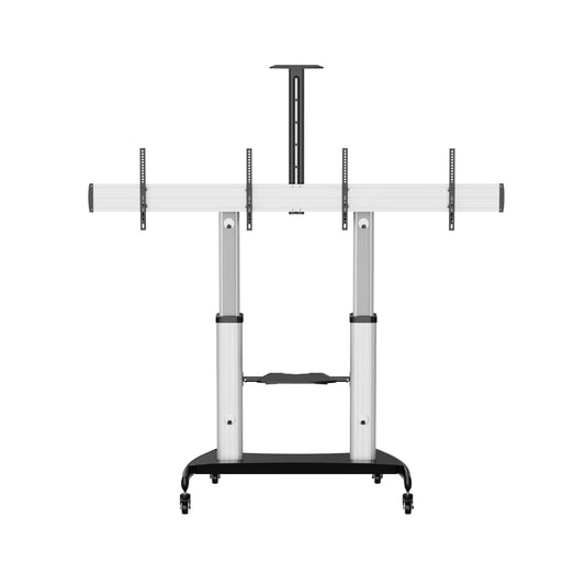 Dual Screen Alum Height Adjustable TV Stand for 37″-60″