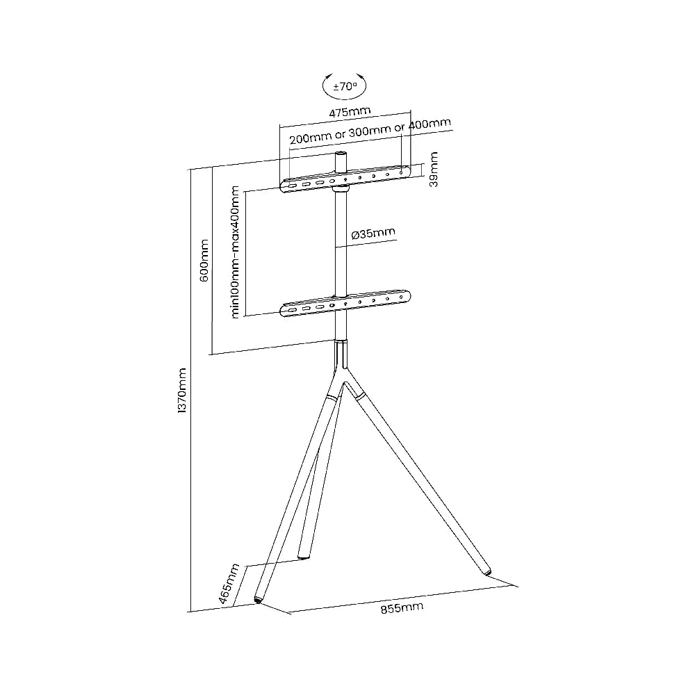 Easel Studio TV Floor Stand For 45″-65″ TVs