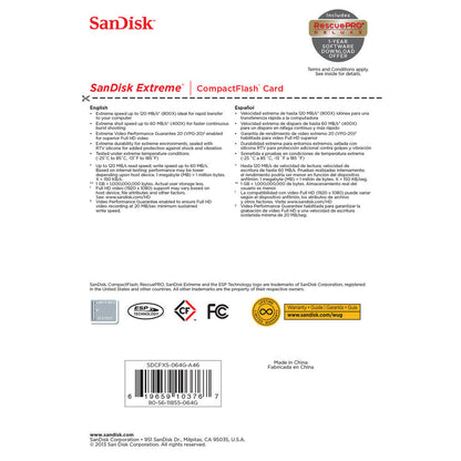 Extreme 64GB Compact Flash CF Memory Card