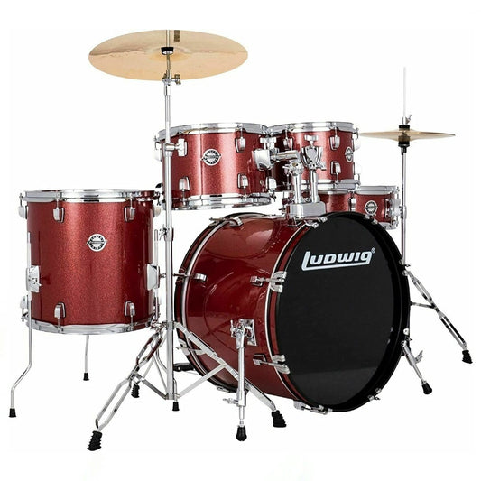 Accent Drive 5-Piece Drum Set (Red Sparkle)
