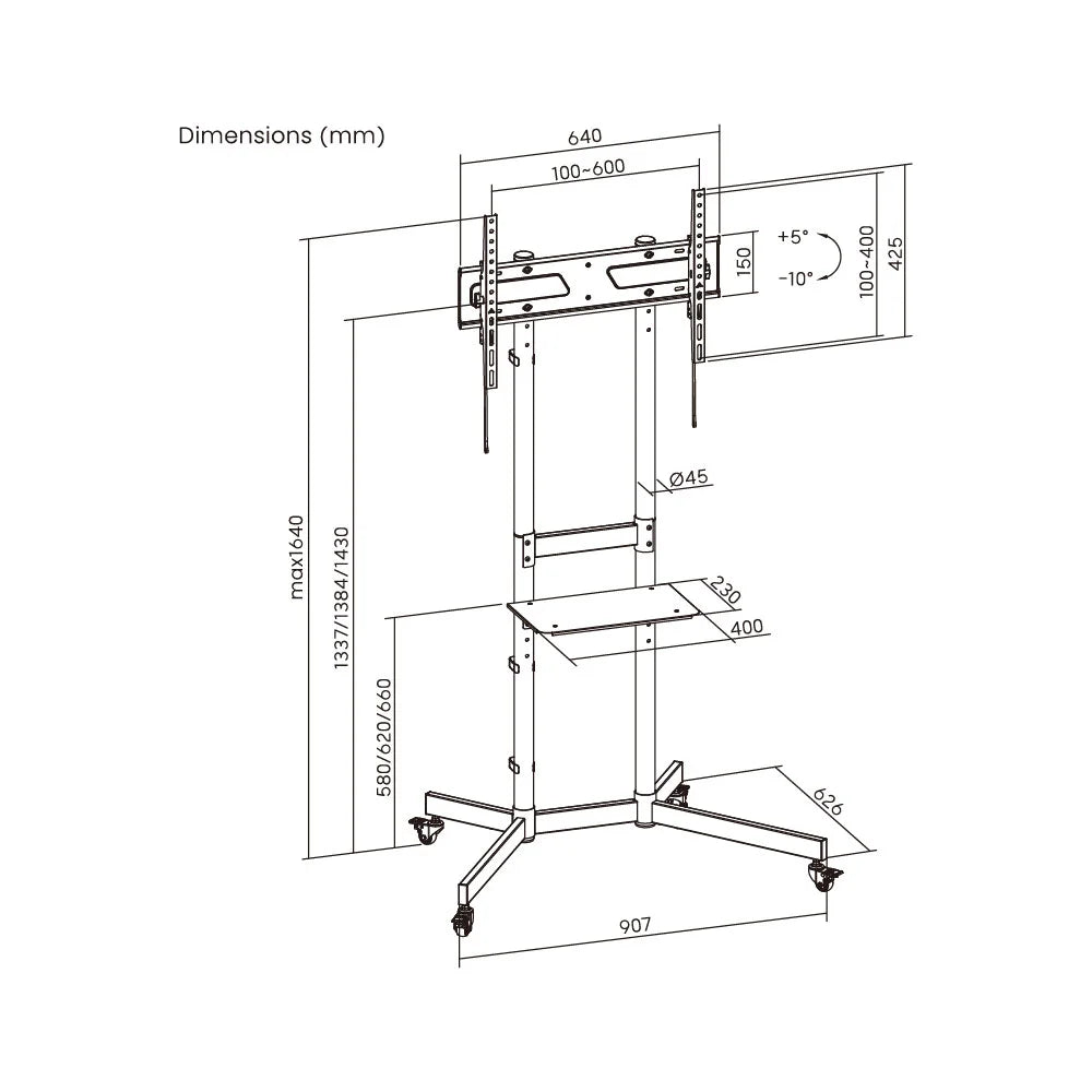Mobile Display Floor Stand for 37″-70″