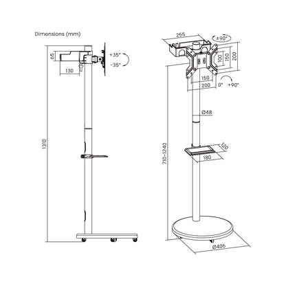 Mobile Display Stand for 17″-43″