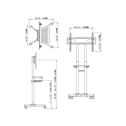 Mobile TV Cart For 32″- 75″