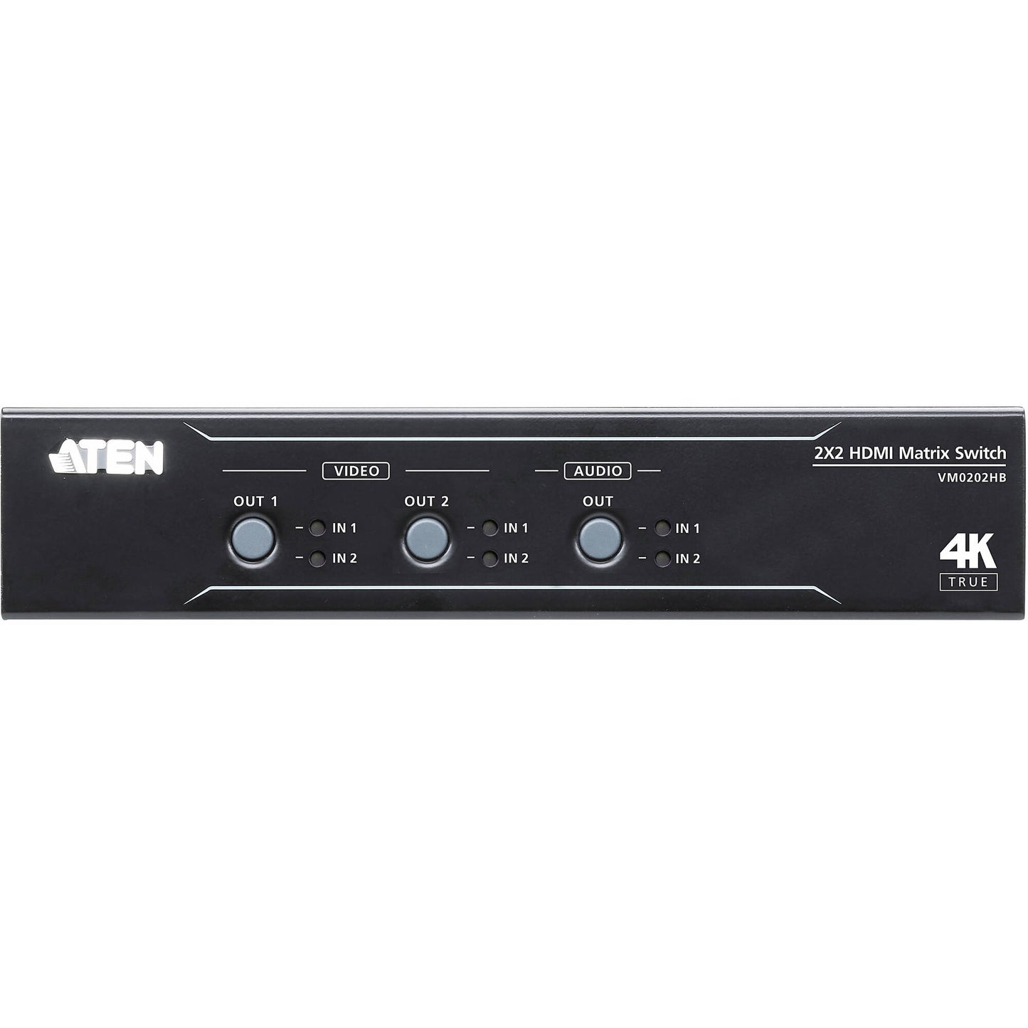 2 x 2 True 4K HDMI Matrix Switch with Audio De-Embedder