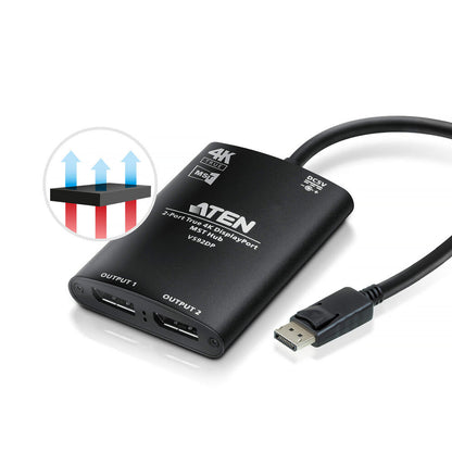 2-Port True 4K DisplayPort MST Hub